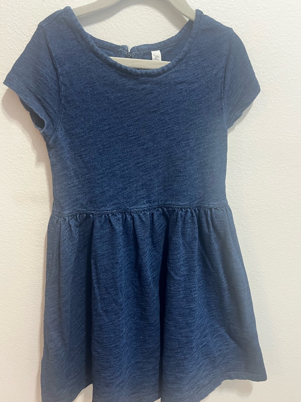 Girls' Navy Knit Short Sleeve Dress4T